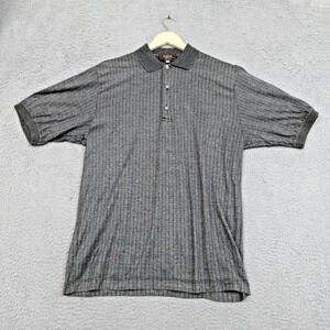 Marcus Neiman Marcus Collection Polo Shirt Mens Medium Italy Button Up Classic